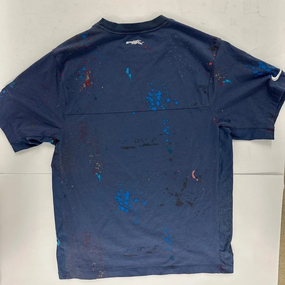 Nike USA Breaking Dri-FIT ADV T-Shirt Mens S Blue FQ7114-491 Graphic Paint Paris